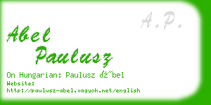 abel paulusz business card